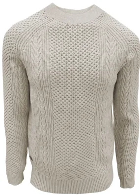 Point Zero CUDI Cabel Knit Cashmere Like Sweater | Eggshell