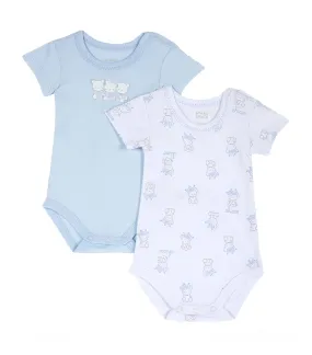 Printed Short Sleeve Bodysuit Pack of 2 - Blue