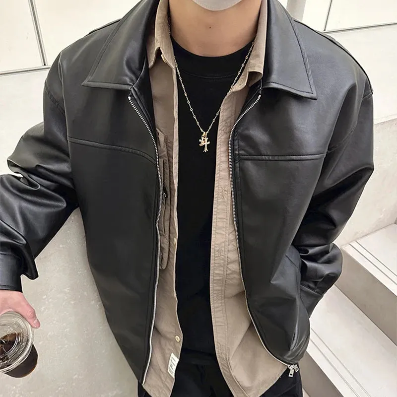 PU leather vintage jacket