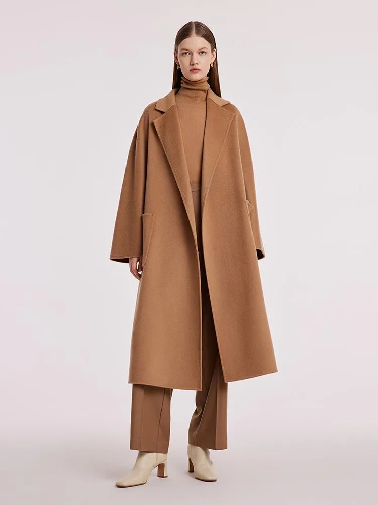 Pure Cashmere Tie-up Women Coat