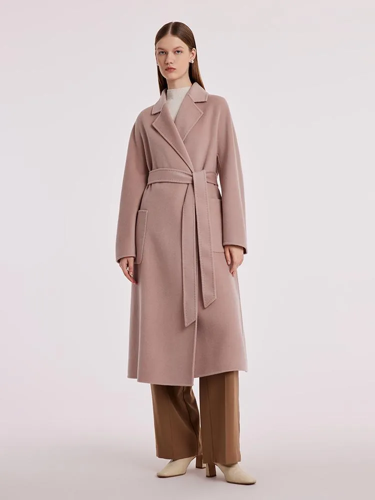 Pure Cashmere Tie-up Women Coat