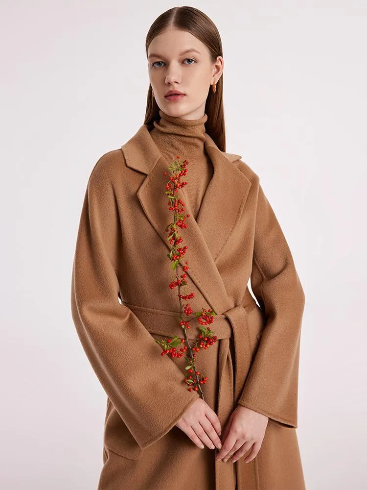 Pure Cashmere Tie-up Women Coat