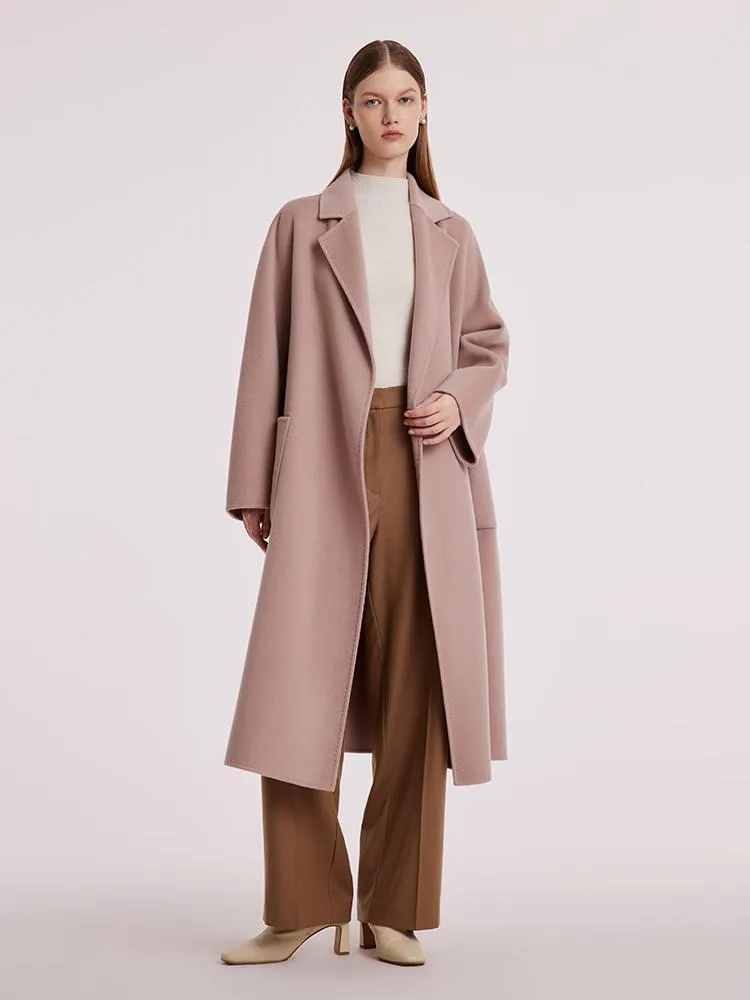 Pure Cashmere Tie-up Women Coat