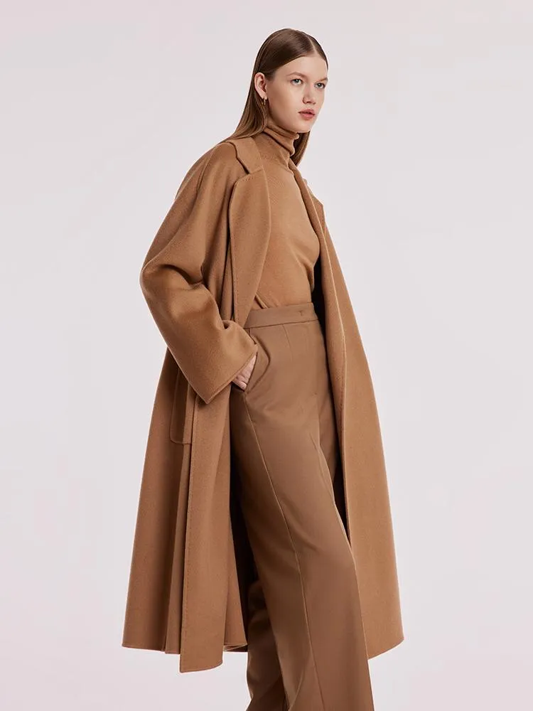 Pure Cashmere Tie-up Women Coat