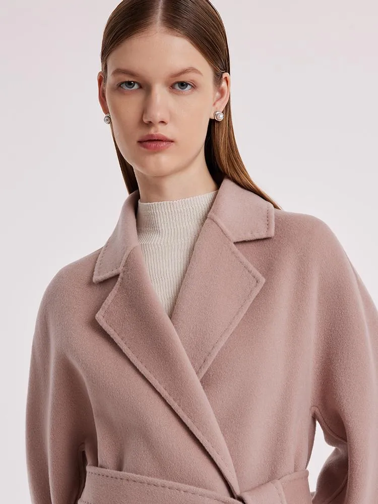 Pure Cashmere Tie-up Women Coat