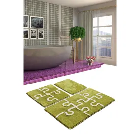 Puzzle - Green 2  Bath Mat