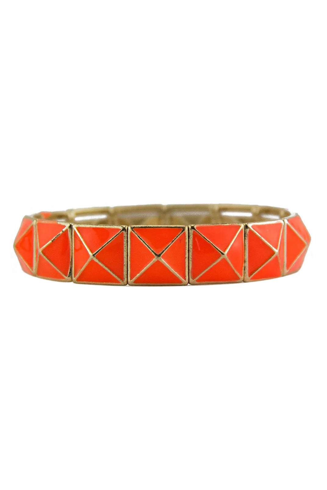 PYRAMID GEL COAT BRACELET - Neon Orange