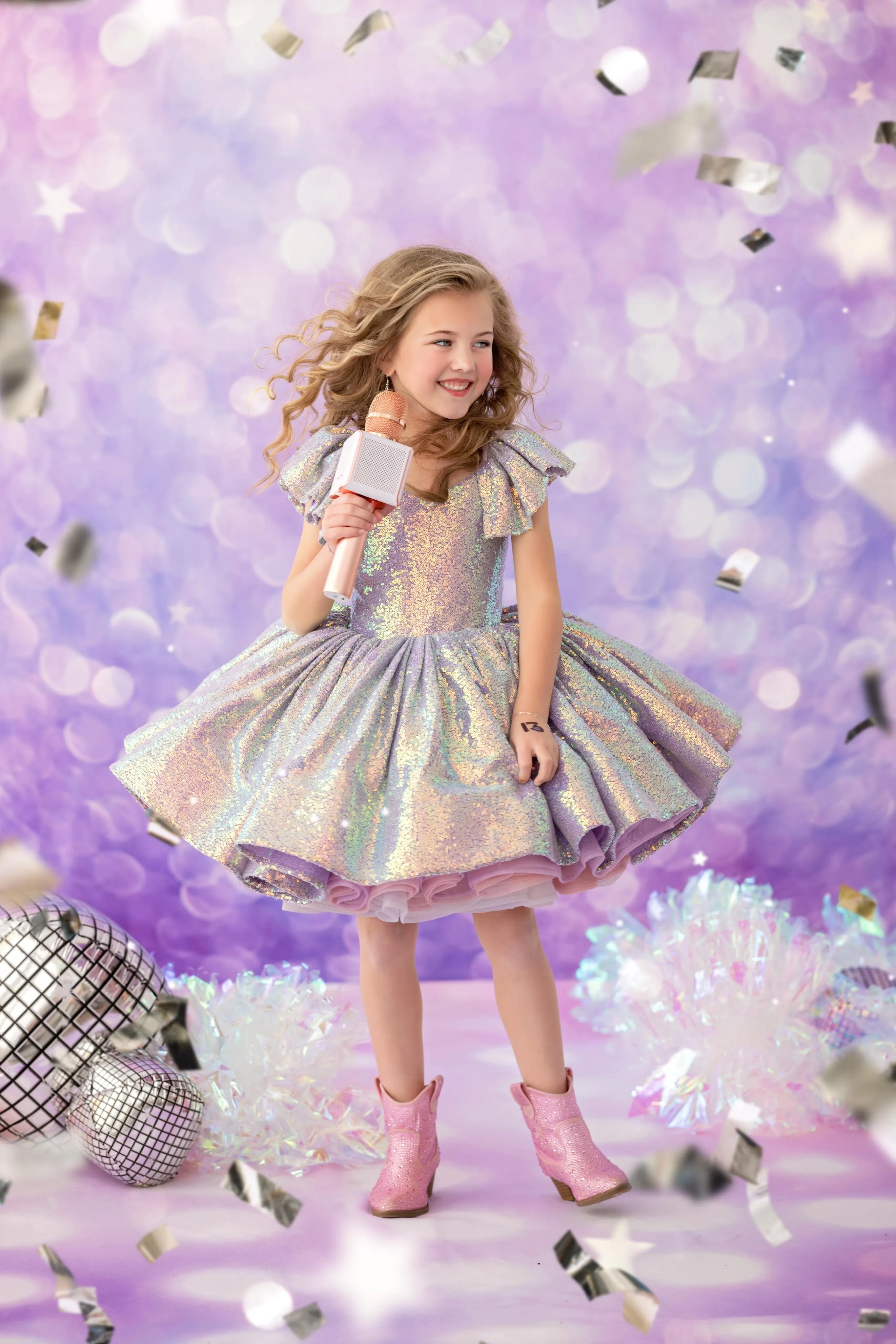 "Mermaid Kisses" Petal Short Length Dress ( 5 Year - Petite 6 Year)