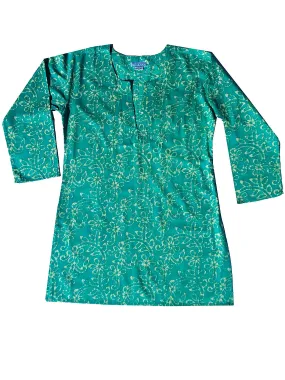 Raja Cotton Tunic Aqua Batik