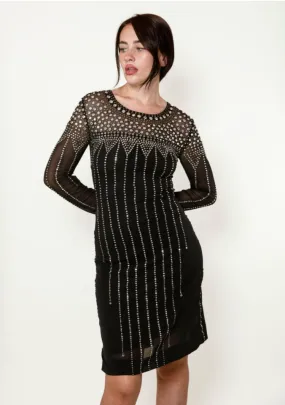 Rhinestone Jersey Cocktail Dress