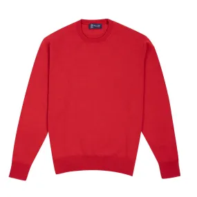 Ruby Red Tiree 4ply Crew Neck Cashmere Sweater