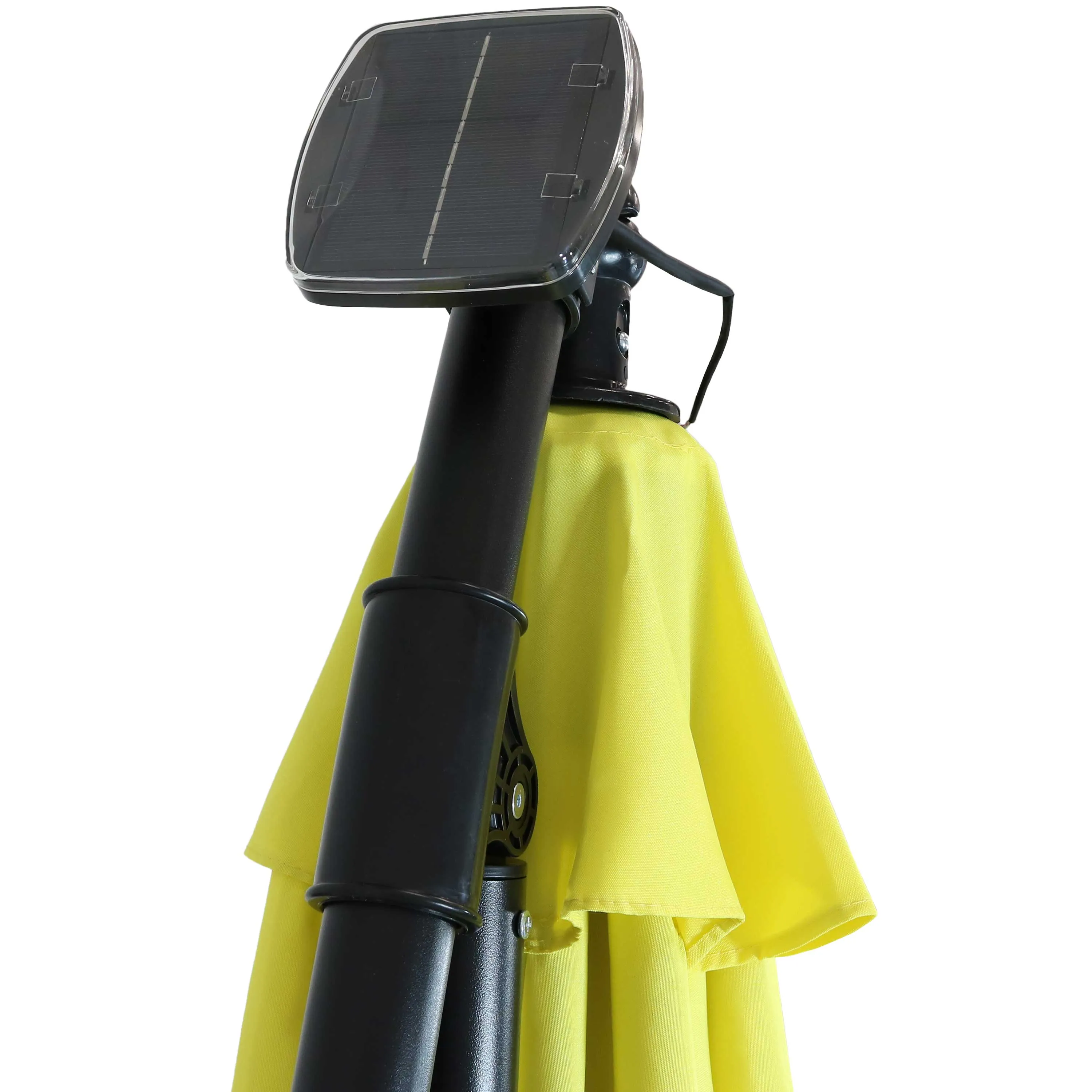 Sunnydaze 10' Offset Patio Umbrella with Solar LED Lights