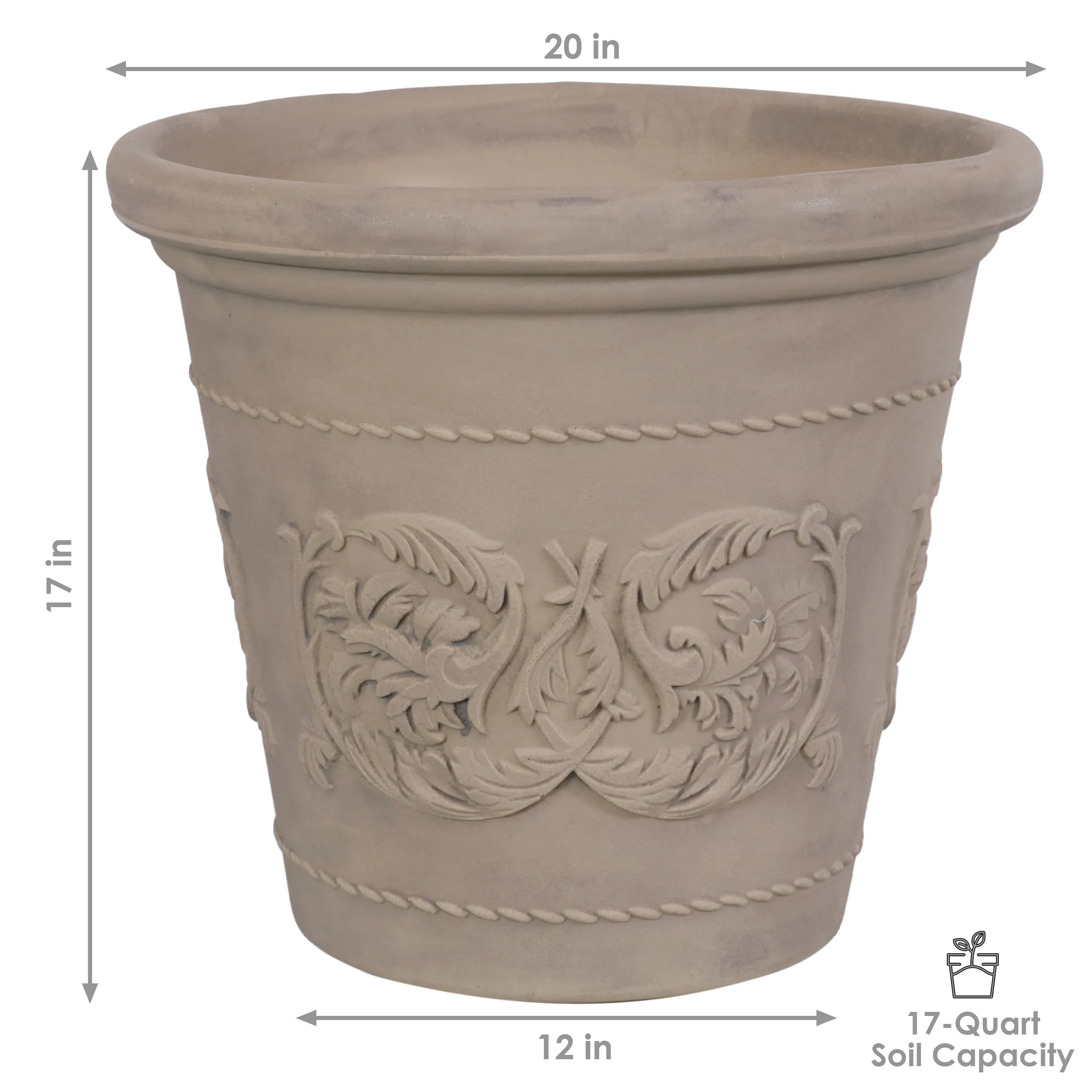 Sunnydaze Arabella Polyresin Outdoor Flower Pot Planter