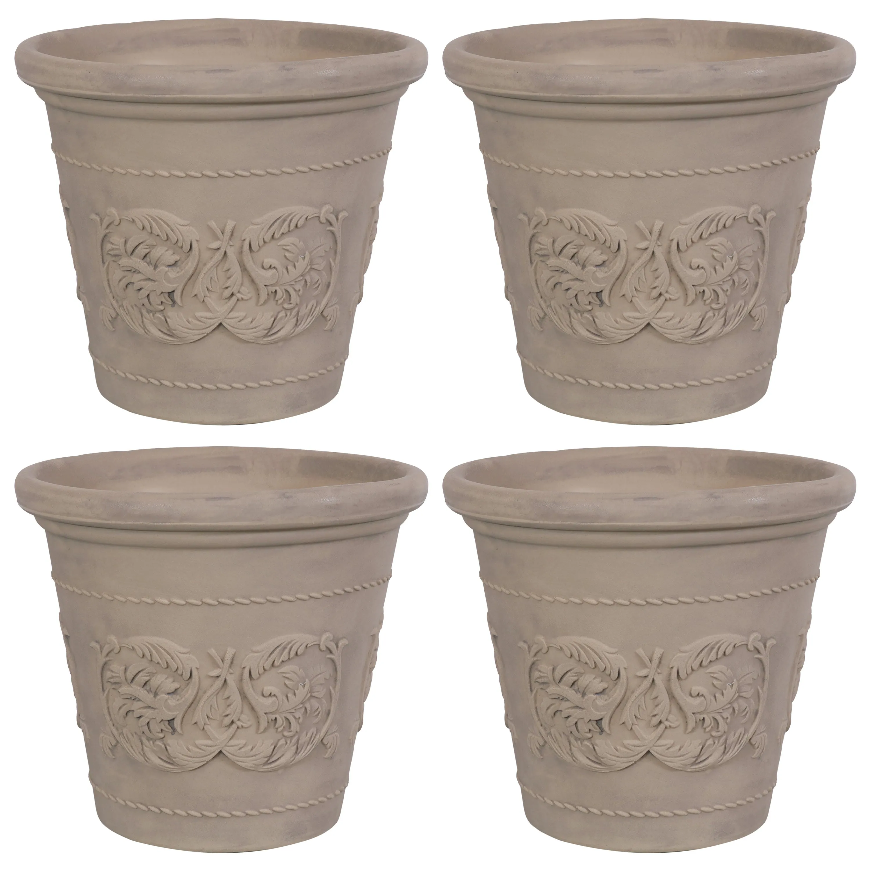 Sunnydaze Arabella Polyresin Outdoor Flower Pot Planter