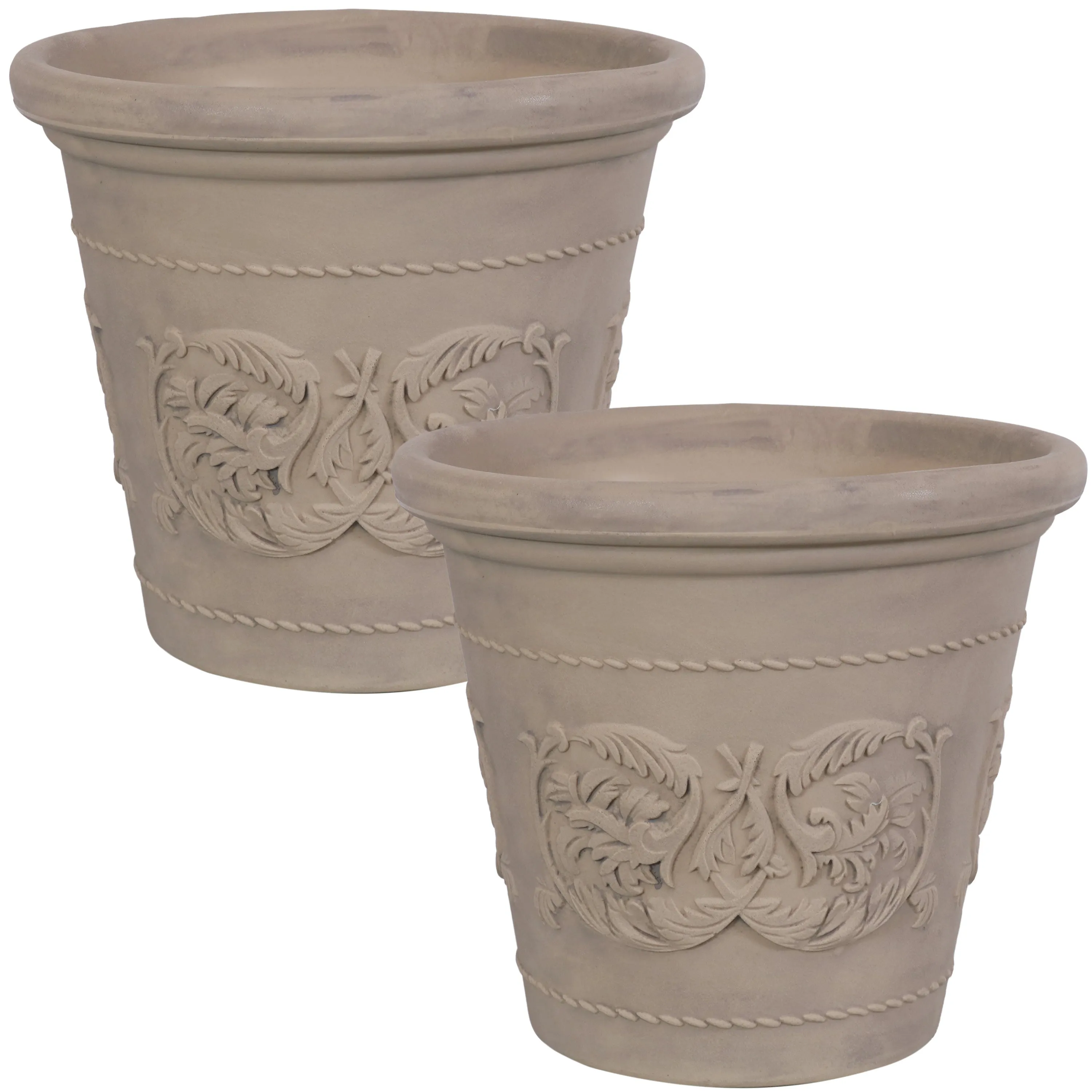 Sunnydaze Arabella Polyresin Outdoor Flower Pot Planter