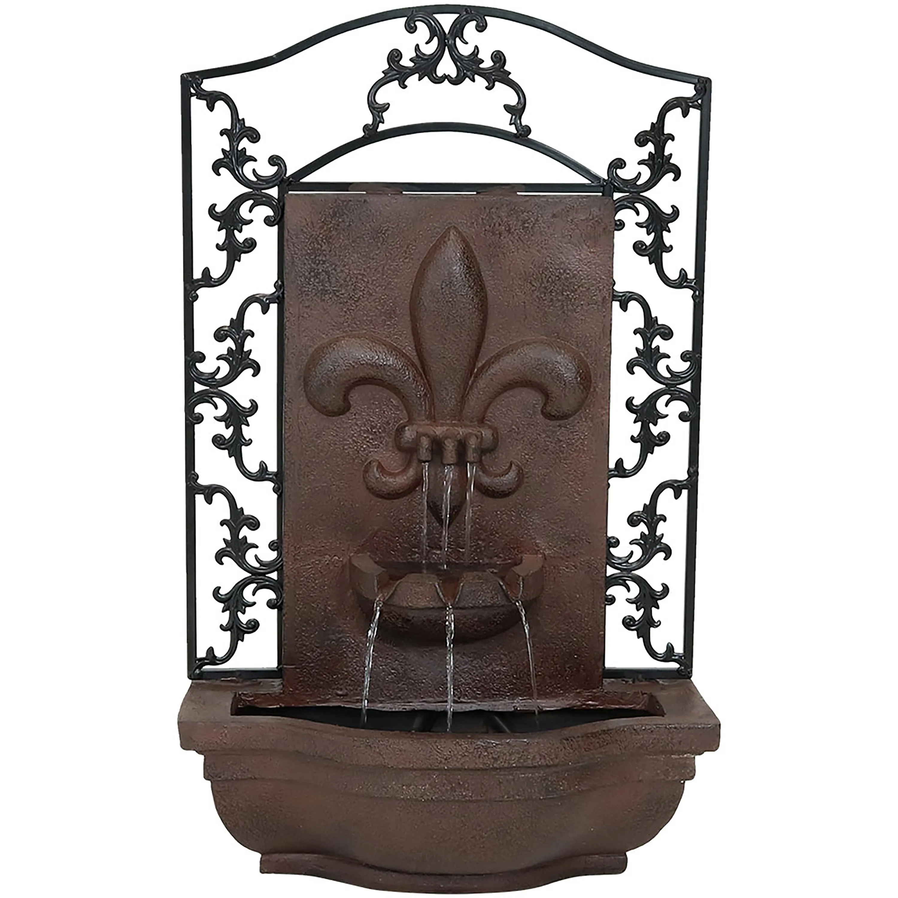 Sunnydaze French Lily Outdoor Wall Fountain with Submersible Pump