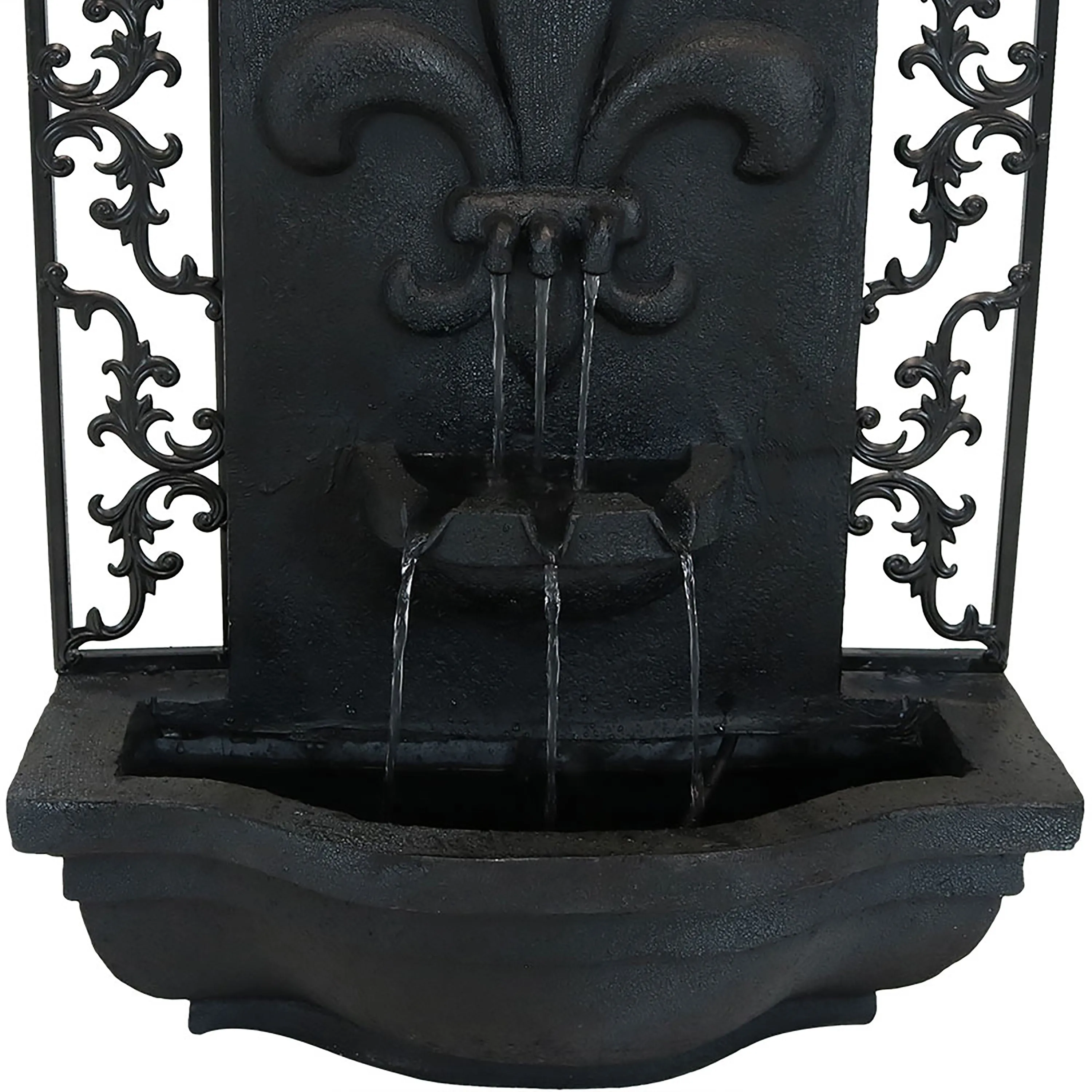 Sunnydaze French Lily Outdoor Wall Fountain with Submersible Pump