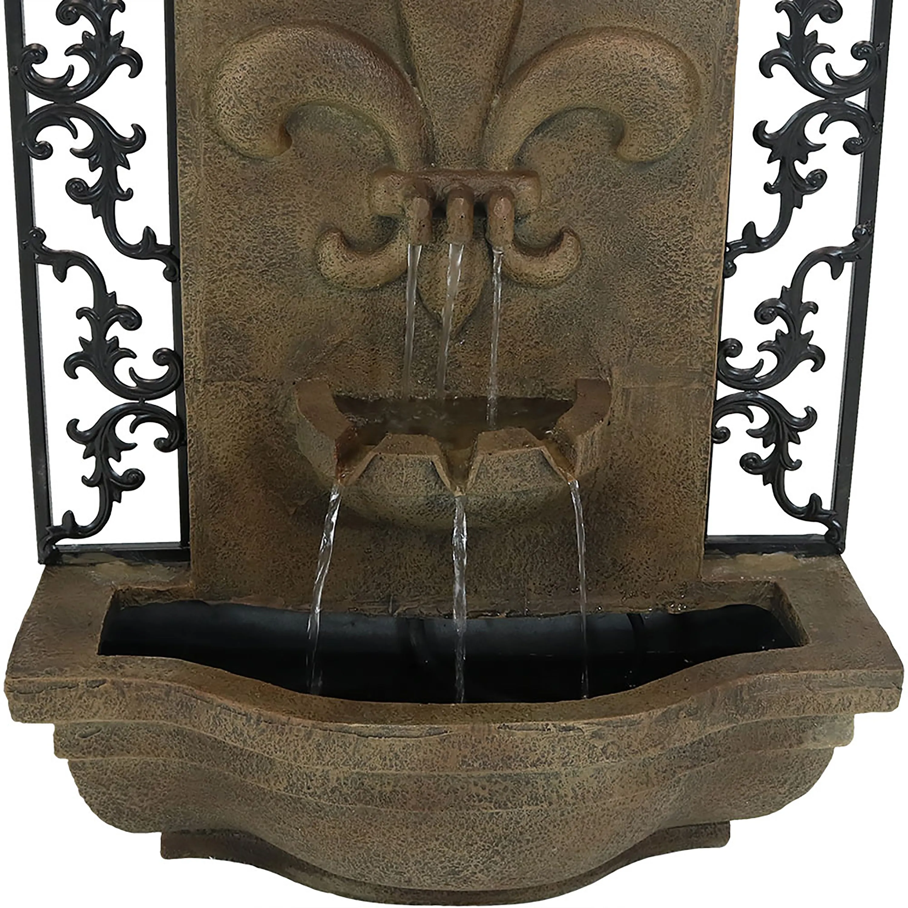 Sunnydaze French Lily Outdoor Wall Fountain with Submersible Pump