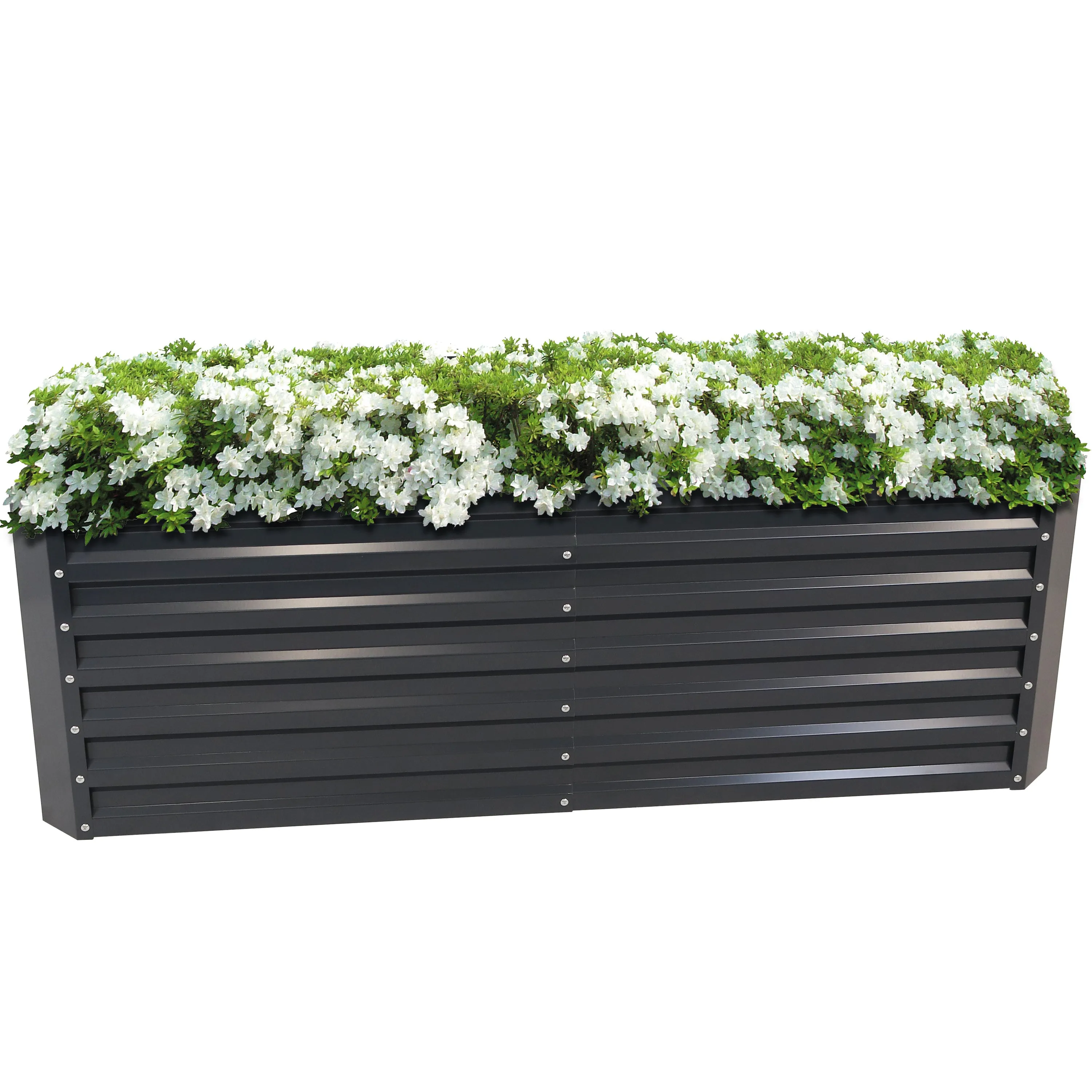 Sunnydaze Galvalume Steel Raised Garden Bed - 71" Rectangle