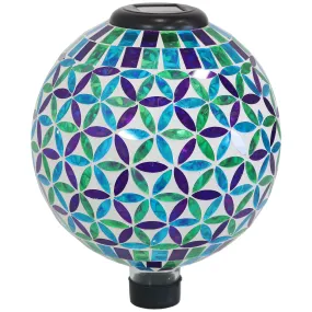 Sunnydaze Glass Mosaic Solar Garden Gazing Globe - 10"