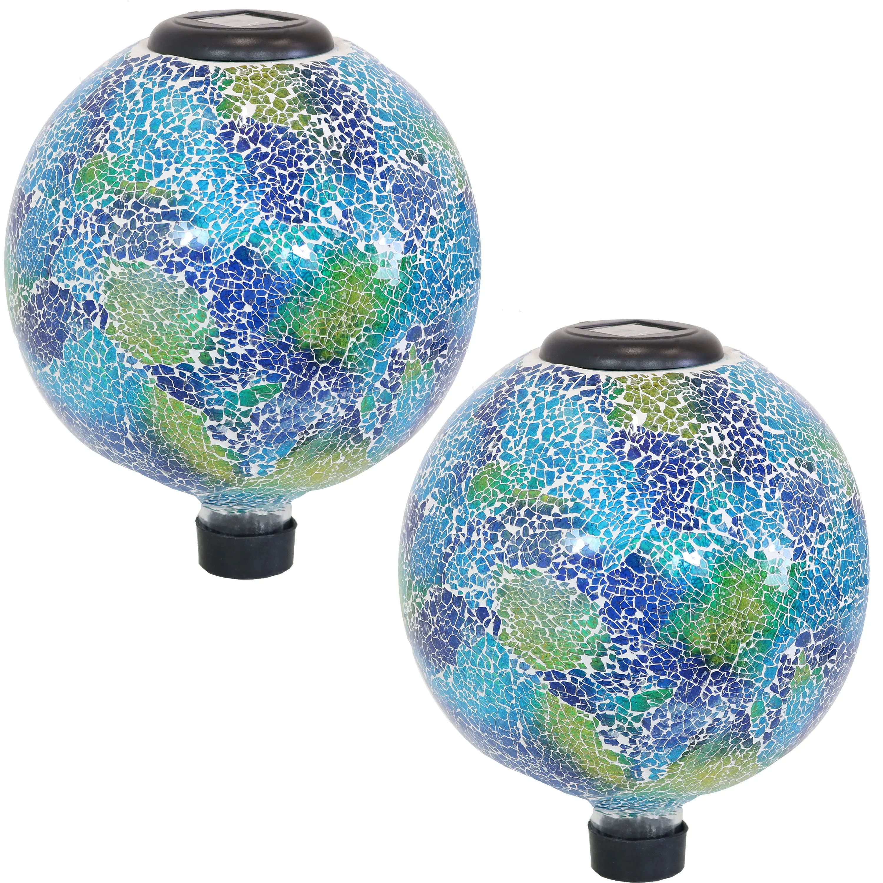 Sunnydaze Glass Mosaic Solar Garden Gazing Globe - 10"