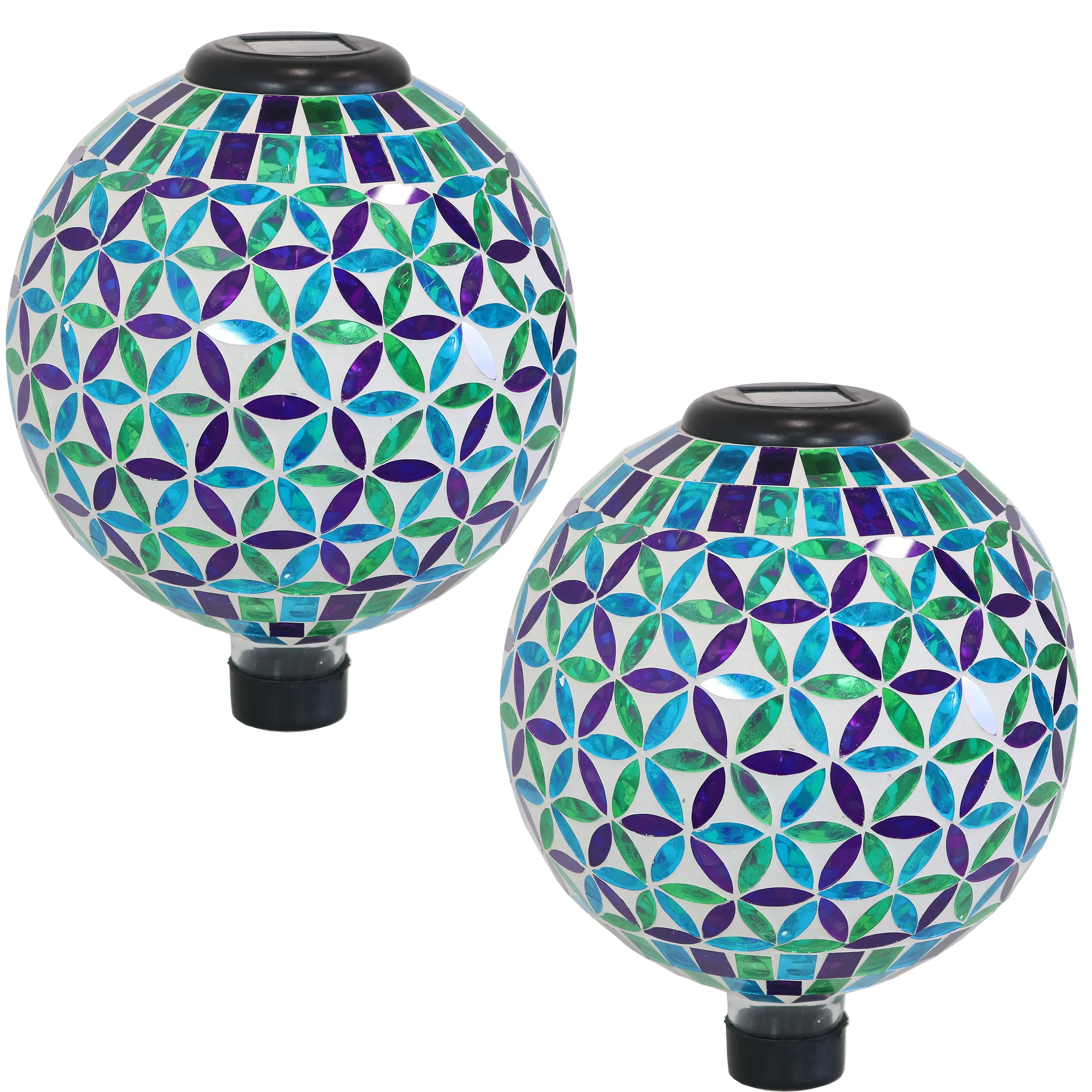 Sunnydaze Glass Mosaic Solar Garden Gazing Globe - 10"