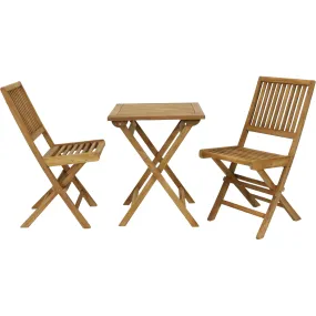 Sunnydaze Nantasket 3-Piece Outdoor Wooden Bistro Set