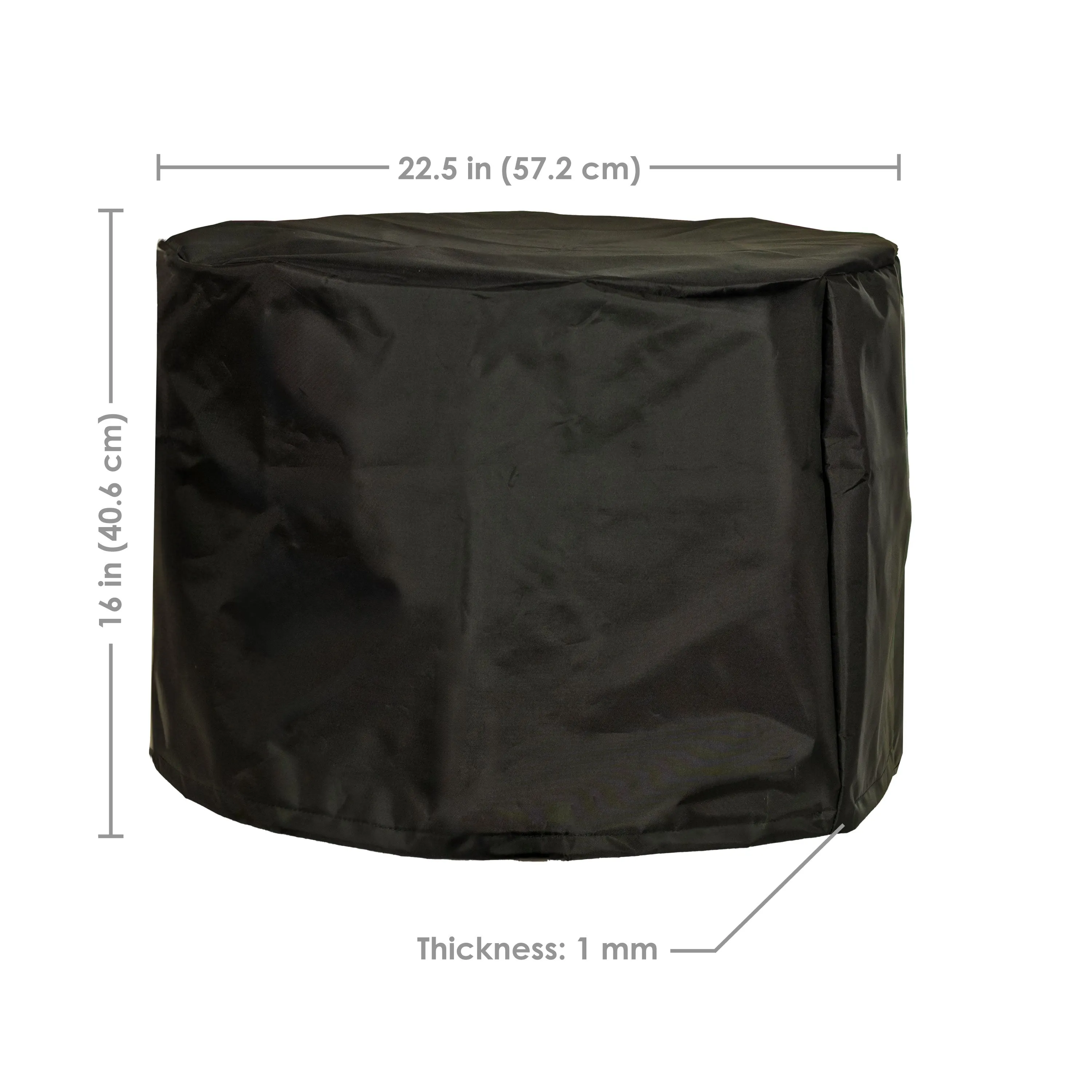 Sunnydaze Oxford Cloth Fire Pit Cover - Black - 22.5" Diameter x 16" H