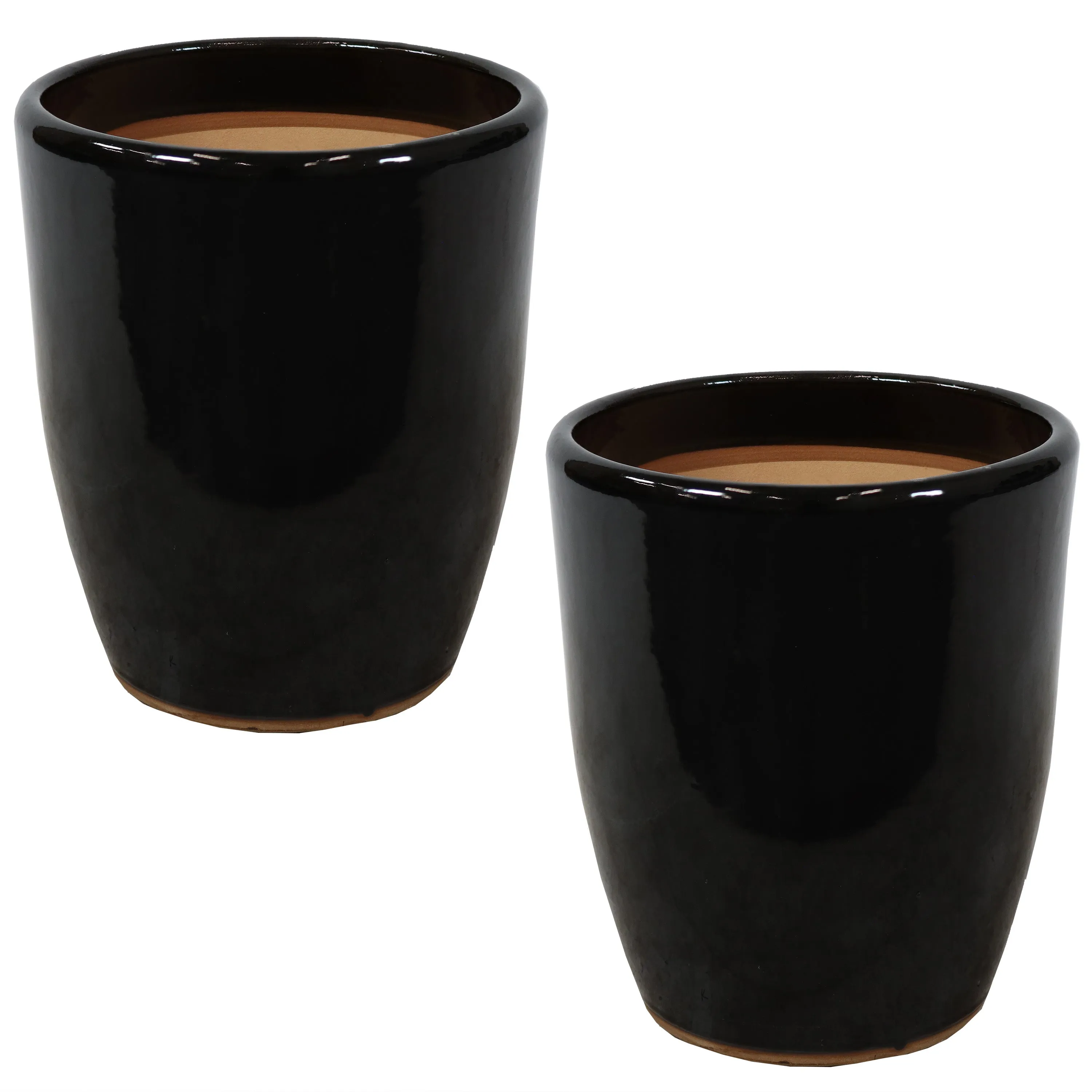 Sunnydaze Set of 2 Captivating Vista Ceramic Planters - 11"