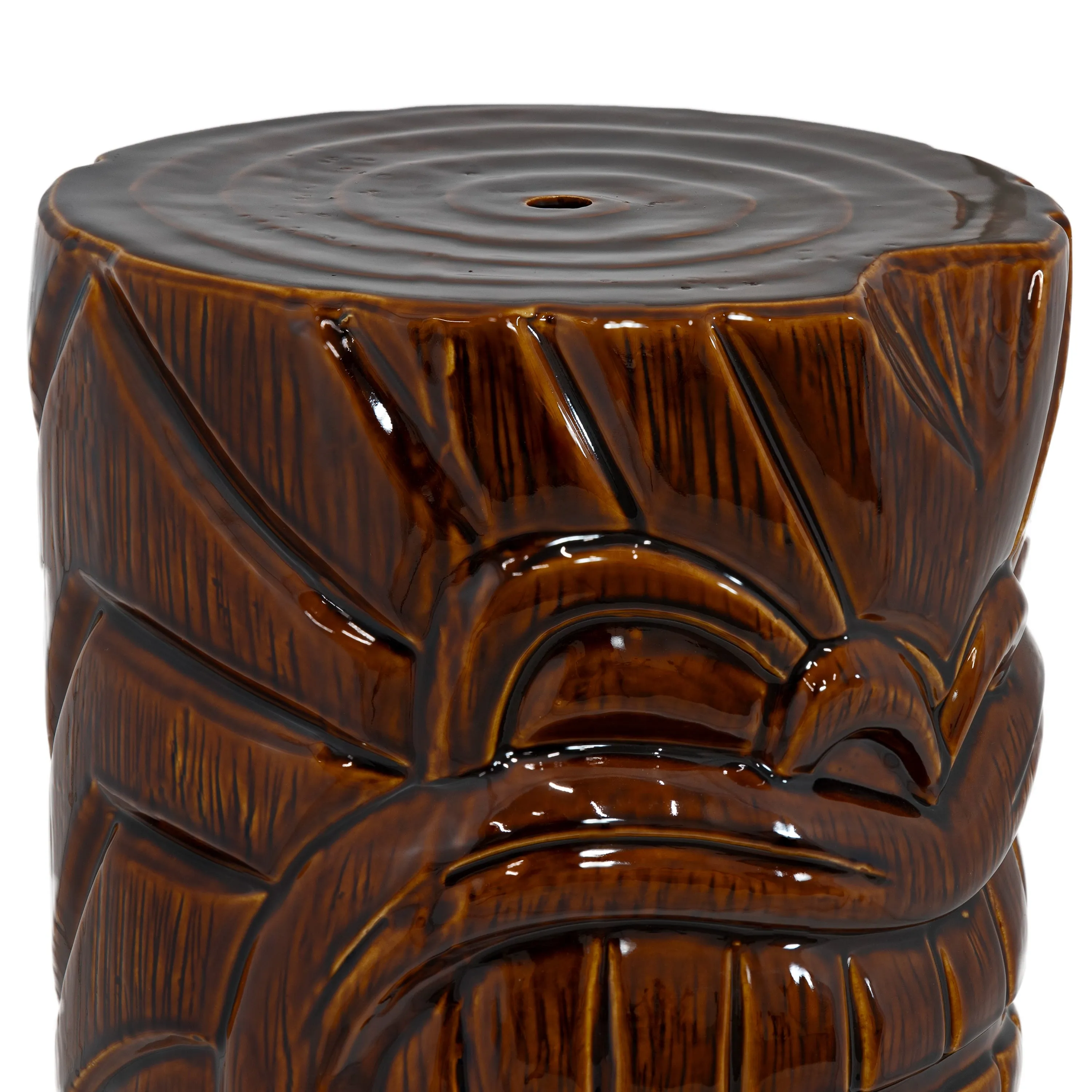 Sunnydaze Tiki Head Ceramic Garden Stool Side Table - 17"