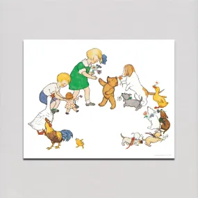 Teddy Bear and Friends - Animal Friends Art Print