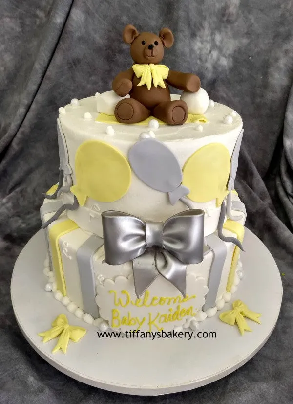 Teddy Bear Baby Celebration Tier Cake