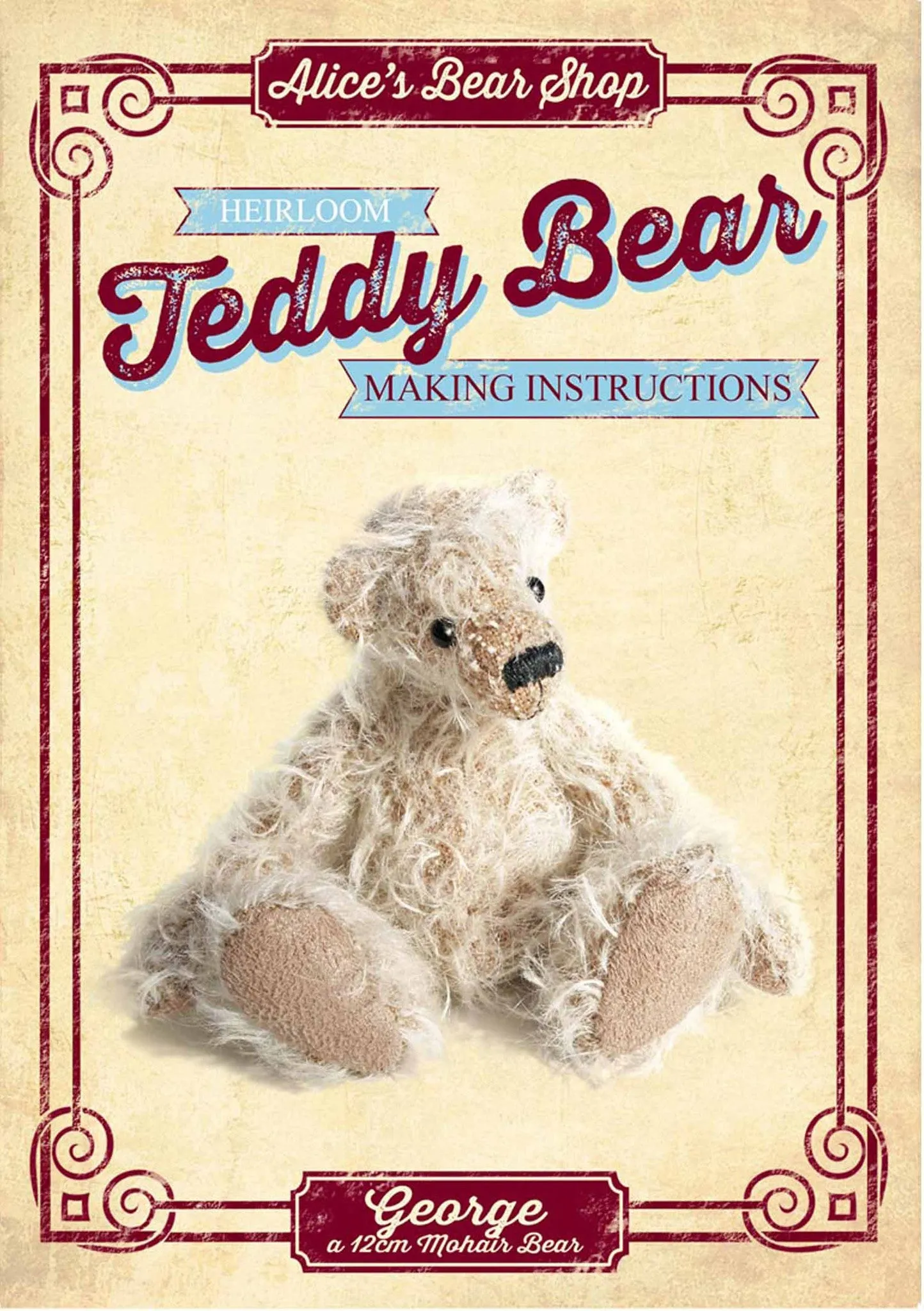 Teddy Bear Pattern and A5 Instruction Booklet - George Bear 12cm when made