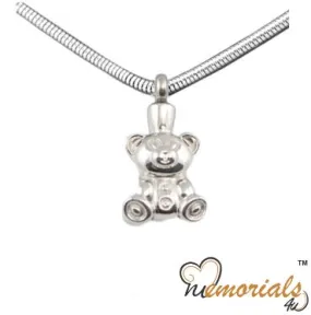 Teddy Bear Premium Stainless Steel Cremation Keepsake Pendant