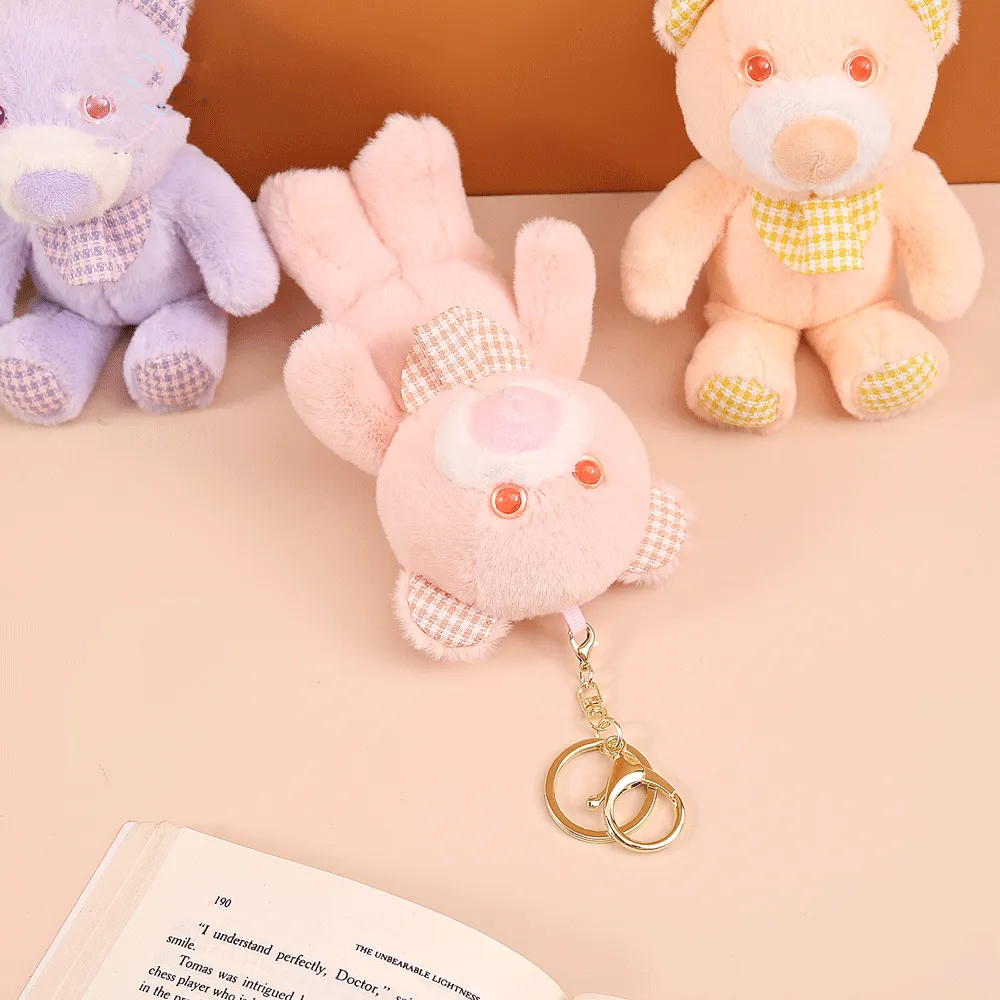 Teddy Bear Shape  Plush Keychain.