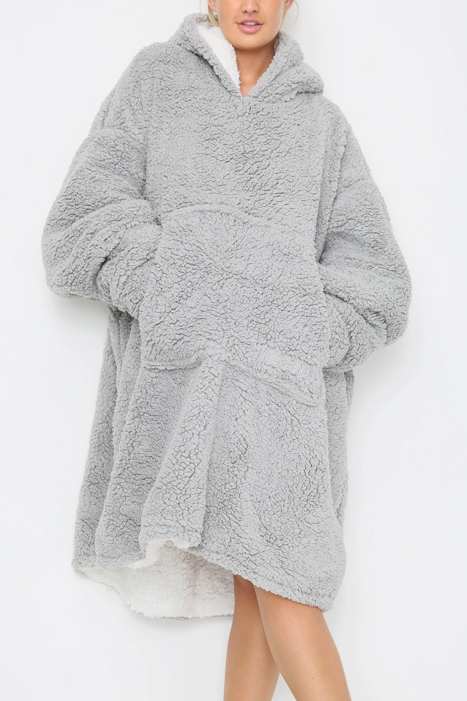 Teddy Hooded Blanket Natural