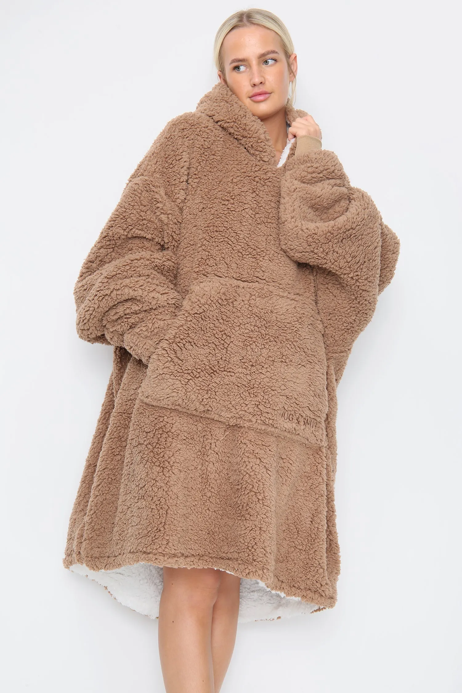 Teddy Hooded Blanket Natural