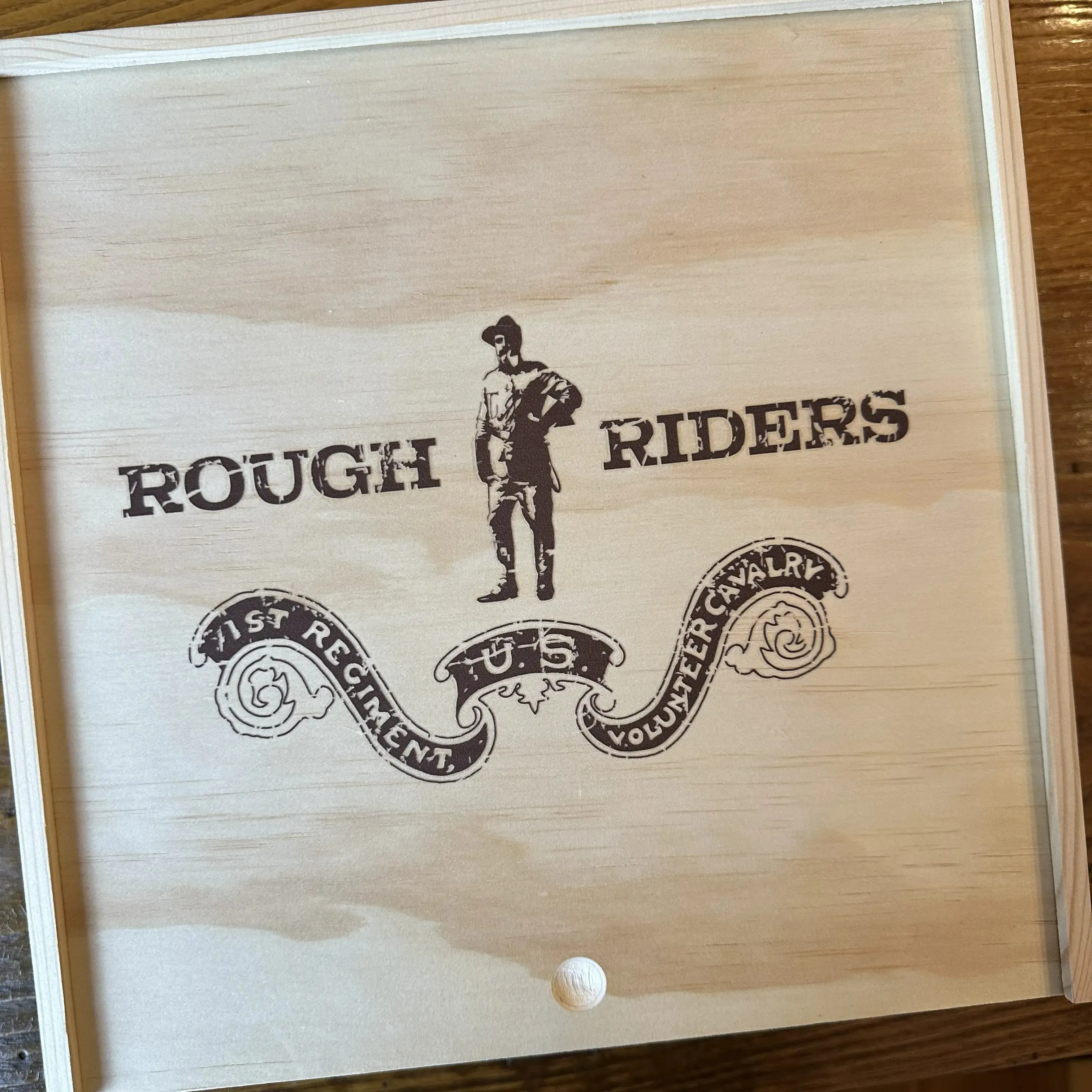 Teddy Roosevelt Rough Riders Gift Box with Rough Riders shirt, cap, bookmarks, and stickers