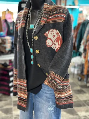 The Life On The Ranch Vintage Hereford Cardigan