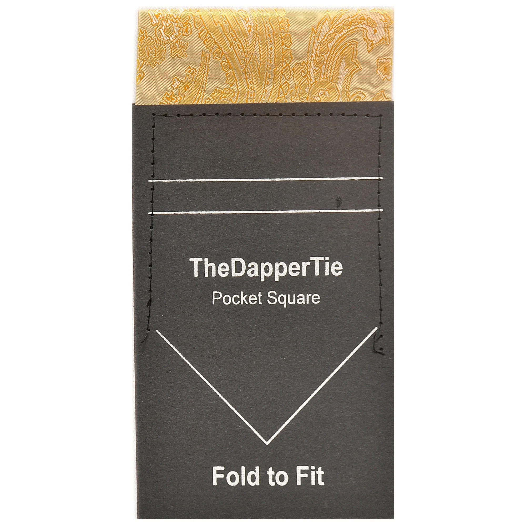 TheDapperTie - New Men's Paisley Flat Pre Folded Pocket Square on Card