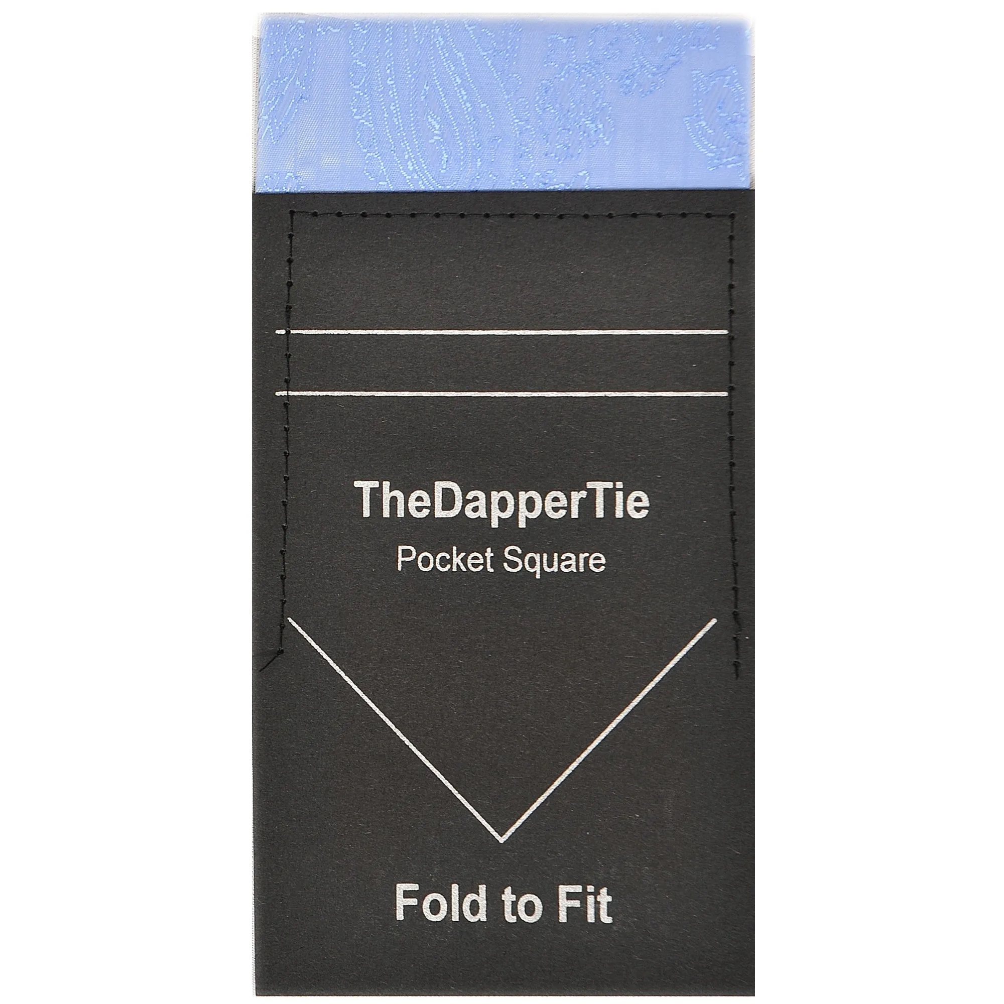 TheDapperTie - New Men's Paisley Flat Pre Folded Pocket Square on Card