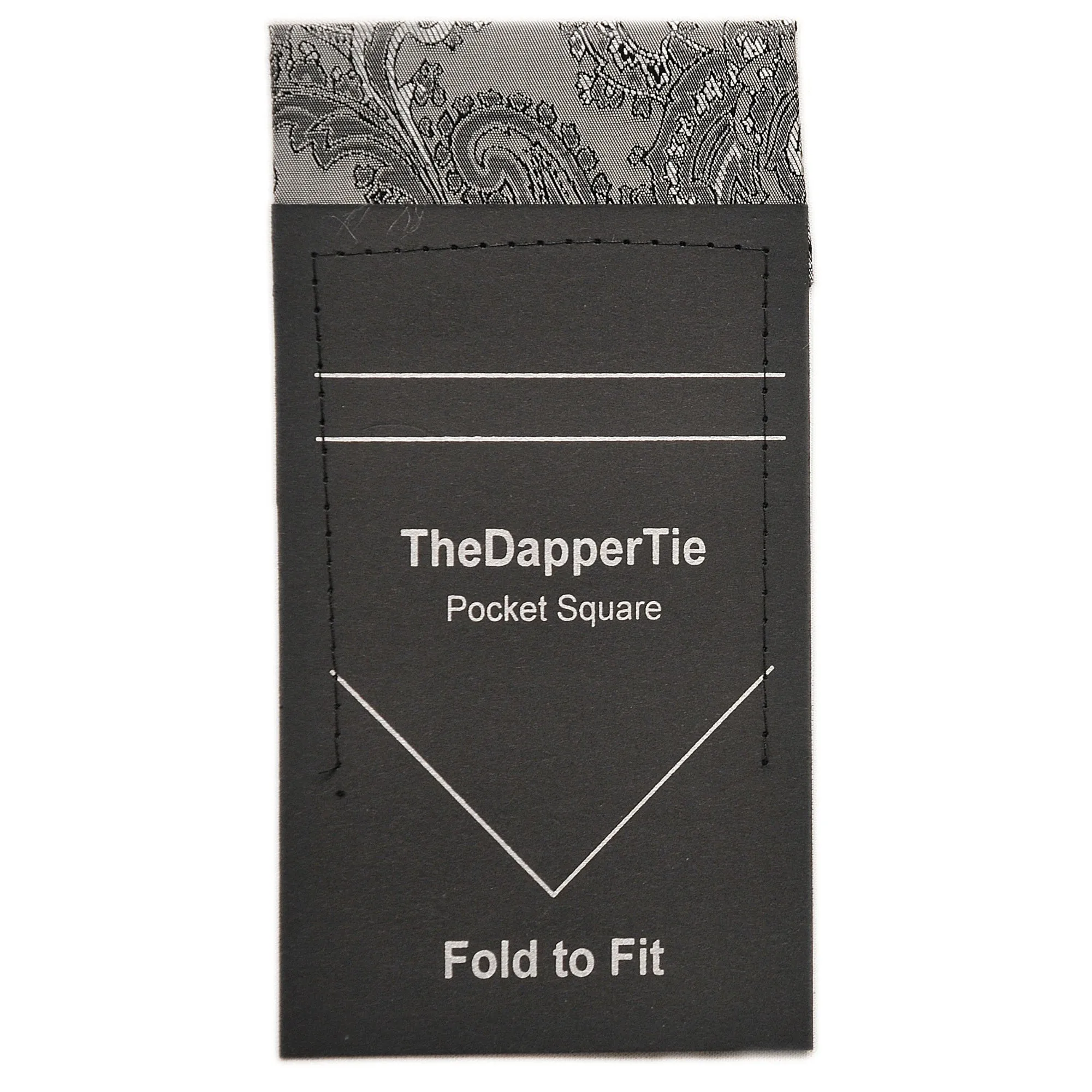 TheDapperTie - New Men's Paisley Flat Pre Folded Pocket Square on Card