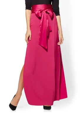 Tie-Front Wrap Maxi Skirt