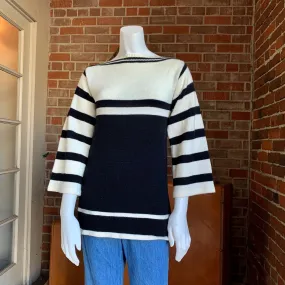 Vintage 1970s Black and White Knit Sweater