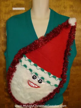 Wacky Santa Mens Ugly Christmas Sweater Vest