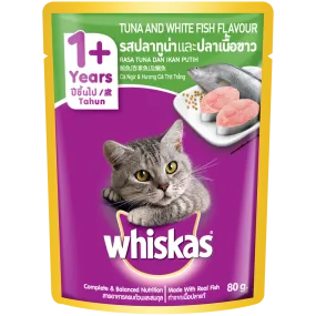 Whiskas Pouch 1  Years Tuna & White Fish 80g