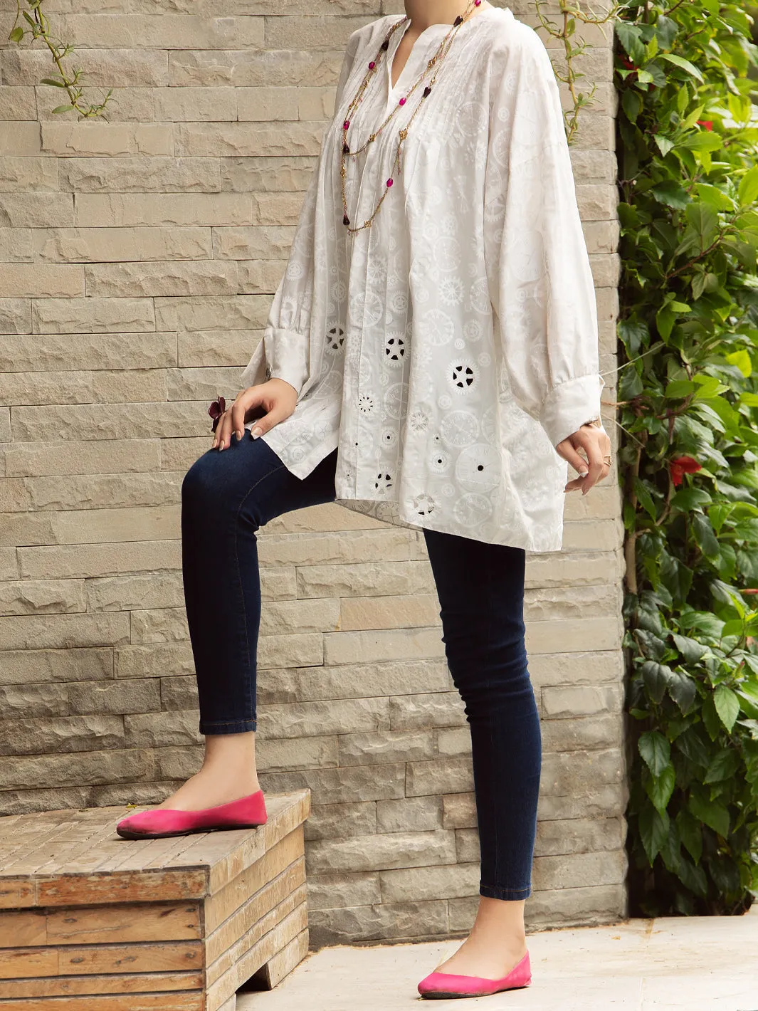 White Lawn Tunic - AL-LK-839