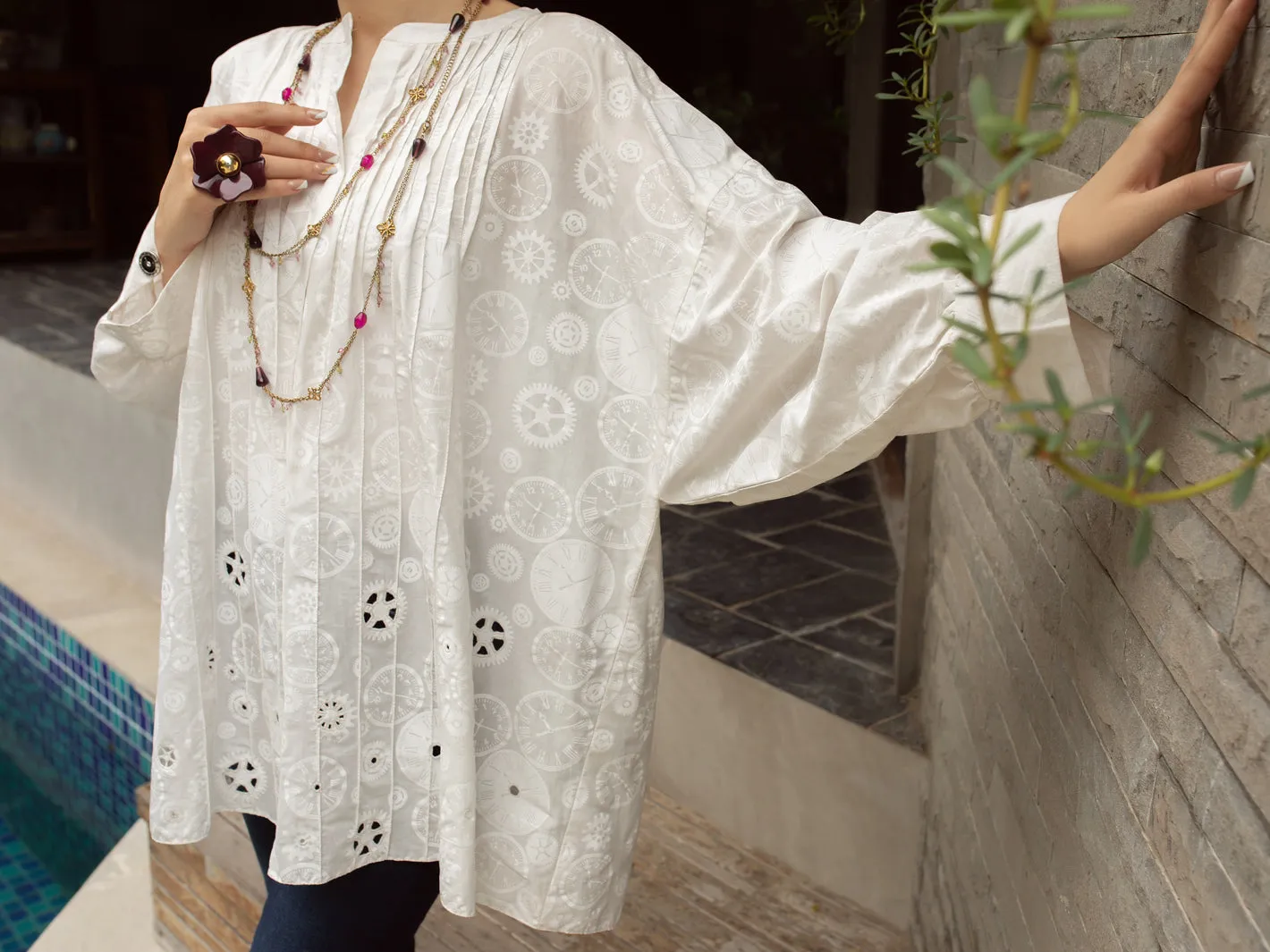 White Lawn Tunic - AL-LK-839