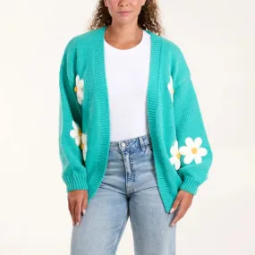 Wild Flower Daisy Cardigan Green