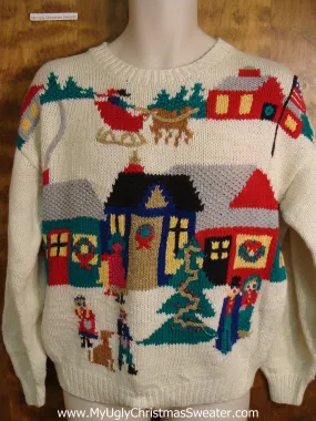 Winter Town 80s 2sided Ugly Christmas Sweater